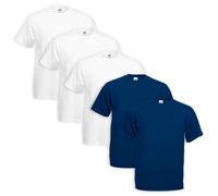 Set 5 Pezzi T-Shirt FRUIT OF THE LOOM 100 % Cotone 165gr VALUEWEIGHT