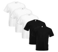 Set 5 Pezzi T-Shirt FRUIT OF THE LOOM 100 % Cotone 165gr VALUEWEIGHT