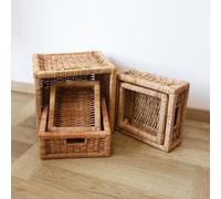 Set 5 Pezzo Cestino Rattan Sacchetti Organizzazione Decorazione per Interni