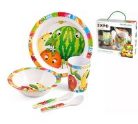 Set 5 pz per bambini Multicolore composto da un piatto piano - piatto fondo - -