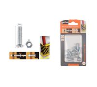 SET 5 PZ VITI VITE TESTA A CROCE TONDA 8X16 MM CON DADI DADO ESAGONALE M8 90982