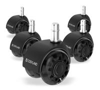 Set 5 Rotelle Doppie Nero Trasparente Ruote sedia ufficio resistenti e