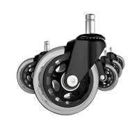 Set 5 Ruote per Sedia da Ufficio Poltrona con Rotelle Girevole Ricambio Perno