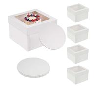 Relaxdays Set scatole torte con finestra & basi