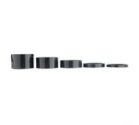 Set 5 Spessori per forcella Carbonio 3K 28.6mm Leggeri Set 5 | Compatibile MTB e per corsa, finitura nera elegante, riduce vibrazioni, per facile installazione, 5 spessori
