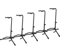 Set 5 Supporti per Chitarra Rocktile GSN-01 con Supporto per Manico (regolabile in altezza 60-70cm, base 53 x 30 cm, adatto anche per basso, banjo o simili) nero