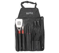 Set 5 Utensili Accessori per Barbecue con Grembiule e Guanto Master Cook
