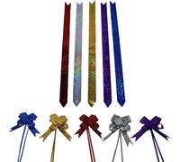 Set 50 fiocchi coccarde per pacco regalo confezione di natale rosse blu argento