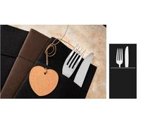 Set 50 Pezzi Tovaglioli da Tavola Carta Simil Tessuto 2 Veli Nero 40 x 40 cm