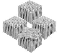Set 50 Pz Piastrelle per Piscina 30x30x1,5 cm Traforate Grigie Antiscivolo