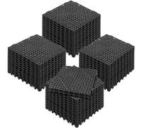 Set 50 Pz Piastrelle per Piscina 30x30x1,5cm Traforate Nere Antiscivolo