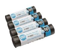 Set 50 Sacchetti a Doppia Resistenza per Bisogni del Cane - Buste Extra Large per la Raccolta dei Bisogni Durante le Passeggiate con il Cane, in Plastica, 19x4x4cm, Nero (Confezione da 4)