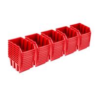 Set 50 x scatole impilabili NP16 rosse scatole di stoccaggio scatole di smist...
