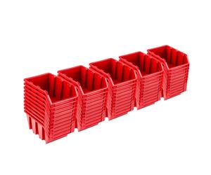Set 50 x scatole impilabili NP16 rosse scatole di stoccaggio scatole di smist...