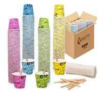 Set 500 Bicchierini Caffè 500 Palette Bicchieri 75 ml 2,5 oz in Carta Colorati e