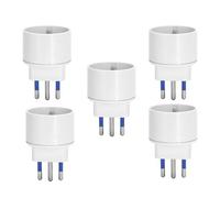 Set 5pz Adattatore Riduttore Schuko spina 10A Bianco Max 1500W