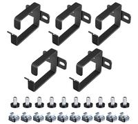 Set 5X Ganci Ferma Cavi Neri - Alloggiamento Staffa Passa Cavo - Clip Fermacavi