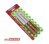 SET 6 12 COLTELLI DA TAVOLA CUCINA PER CARNE BISTECCA LAMA DENTATA ACCIAIO MAROB