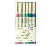 Set 6 / 12 pennarelli da colorare con punta in nylon flessibile, inchiostri a flusso fluido, adatti per scene notturne, progetti artistici, design in plastica, pennarelli da colorare a tema notturno