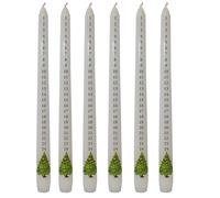 Set 6 25cm Natale Avvento Candele Con Numeri E Albero di Natale Immagine Scelta