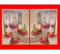 SET 6 ALBERO di NATALE VETRO CON LUCE LED BLU 117067