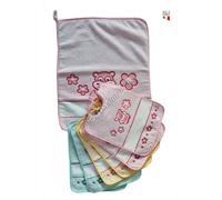 Set 6 Bavaglie con Elastico e tela aida per ricamo misura cm 24x30 1 OMAGGIO