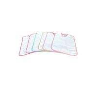 Set 6 Bavaglini BAVETTE Bambino POLLICINO © cm. 28 x 33 bavaglio con Elastico Puro Cotone con Tela Aida per ricamare Il Nome - 6 Pezzi Bambina Femmina