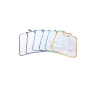 Set 6 Bavaglini BAVETTE Bambino POLLICINO © cm. 28 x 33 bavaglio con Elastico Puro Cotone con Tela Aida per ricamare Il Nome - 6 Pezzi Bambino Maschio
