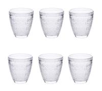 Set 6 bicchieri acqua 330 ml in vetro, superficie lavorata, New Marrakech