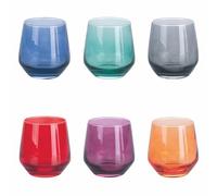 Set 6 bicchieri acqua 365 ml in vetro, Elegance Color