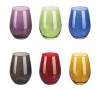 Set 6 Bicchieri Acqua 550 ml in Vetro, Luce Color Sibilla