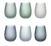 Villa d'Este Home Tivoli Shades of Blue Set 6 bicchieri acqua frosted in vetro 500 ml