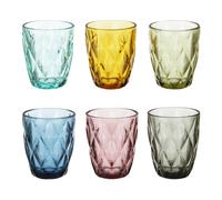 Set 6 bicchieri acqua colorati vetro Gemma multicolore