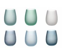 Set 6 Bicchieri Acqua Frosted in Vetro 500 ml VdE Tivoli 1996 Happy Hour
