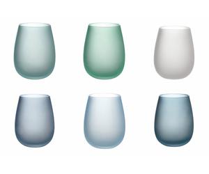 Set 6 Bicchieri Acqua Frosted in Vetro 500 ml VdE Tivoli 1996 Happy Hour