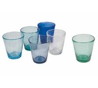 Set 6 Bicchieri Acqua in Pasta Di Vetro Soffiato 330 ml VdE Tivoli 1996 Cancun Marea