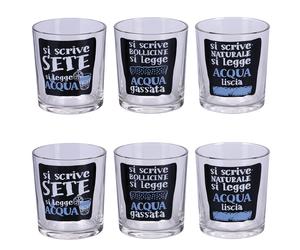 Set 6 bicchieri acqua in vetro 270 ml, Si scrive si legge