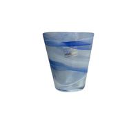 Set 6 Bicchieri Acqua Vetro di Murano 23 cl Artigianale Decorati Bianco Nero