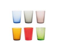 Set 6 bicchieri assortiti Isolano in vetro soffiato - Zafferano