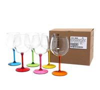 Set 6 Bicchieri Calici Balloon Tonic colori assortiti infrangibili riutilizzabili 580cc