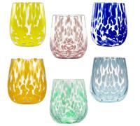 Set 6 Bicchieri Colorati in Vetro - 360 ML | Gocce di Luce