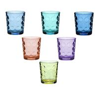 Set 6 bicchieri colorati in vetro 37cl eleganti stilemoderno per tavola cucina