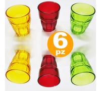 SET 6 BICCHIERI COSTA SWEET COLORATI VETRO BEVANDA CAFFE LIQUORE CHUPITOS SHOT