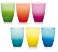Set 6 Bicchieri da Tavola Acqua Vino in Vetro Domino Spray 300 cc