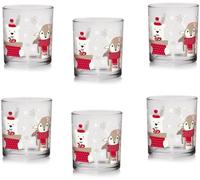Set 6 Bicchieri da Tavola Acqua Vino Natale Winter Friend 22cl Cerve