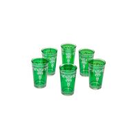 Set 6 Bicchieri Da Tè Marrakesch Orient Teeglas Marocchino Argento Verde
