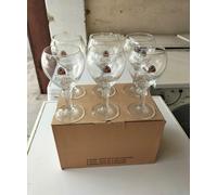 Set 6 Bicchieri In Vetro Calici Pubblicitari Birra Belga D'abbazia Leffe Da 25CL