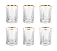 Set 6 bicchieri liquore bordo oro Elysia Golden Touch Pasabahce trasparente
