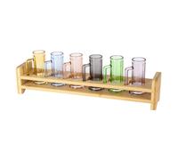 Set 6 bicchierini shot vetro 50 ml con vassoio multicolore