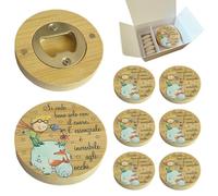 Set 6 Bomboniere Stappa Bottiglie Magnetico in Legno Confezione Completa con Scatola, Portaonfetti e Biglietto a tema (Piccolo Principe)